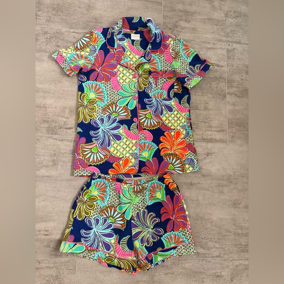 TRINA TURK x BedHead Shorty PJ Set - Zanzibar Stretch Jersey Size S - Picture 3 of 16